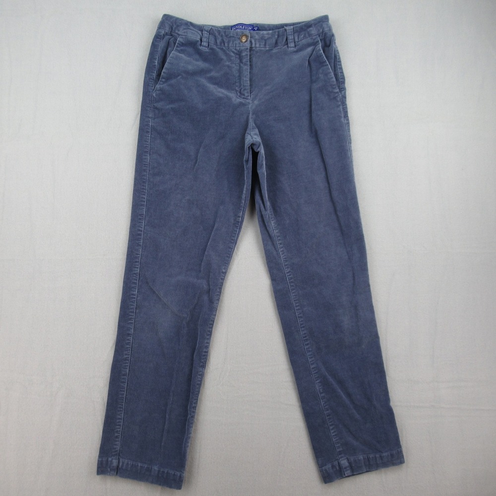 Pendleton Corduroy Pants Women 8P Blue Straight Leg Stretch Mid Rise PH097-82735